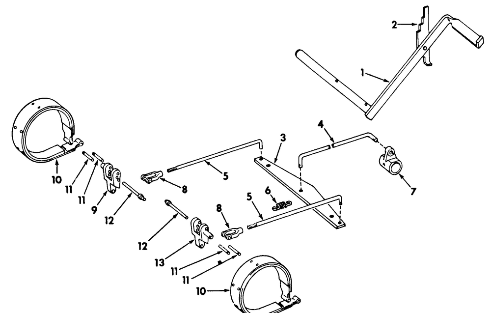 Brakes Diagram and Parts List for CUB185  Cub Cadet Lawn Tractor